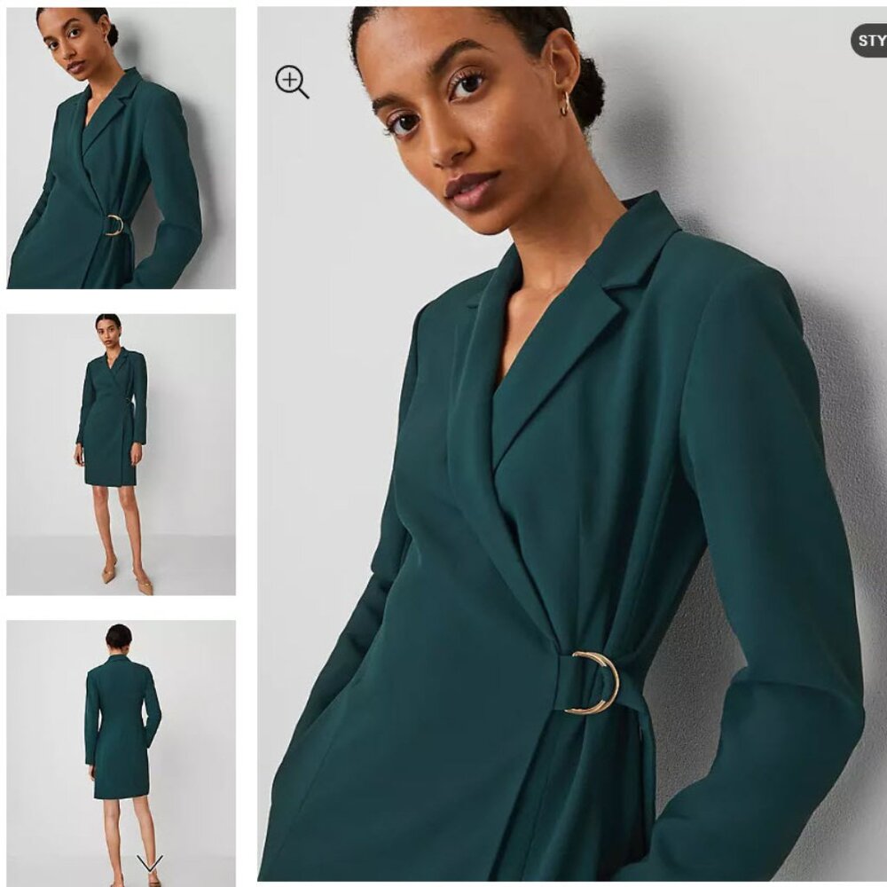 Notched Lapel Belted Sheath Dress
